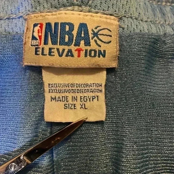 NBA Elevation Blue Black Logo Drawstring Basketball Shorts - Picture 7 of 10